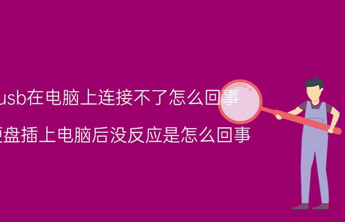 usb在电脑上连接不了怎么回事 硬盘插上电脑后没反应是怎么回事？